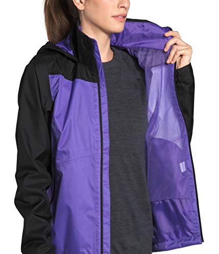 The North Face Jaqueta de chuva feminina Resolve Plus com capuz, Pico roxo/preto Tnf, XP