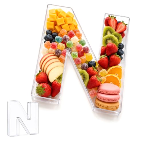 Image of Pooqla 10 inch Acrylic Letter Charcuterie Tray Birthday Party Fillable Box N