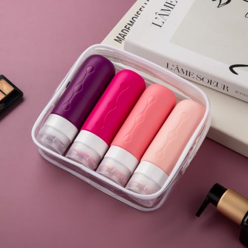 Image of Gemice Travel Bottles for Toiletries, Tsa Approved, Travel Size Containers, BPA Free Leak Proof Tubs Refillable Liquid Accessories for Cometic Shampoo and Lotion Soap