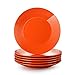 LOVECASA Serie Sweet Juego de 6 Platos Llanos, Vajilla de Porcelana, 26.5cm Platos Redondos, Se Puede Usar en Lavavajillas, Naranja