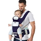 SNOWIE SOFT 6-In-1 Baby Carrier With Lumbar Support 360 All-Position Baby Wrap Carrier Front And Back Backpack Carrier For Breastfeeding Newborn Infant Toddler(7-66 Lb), Purple
