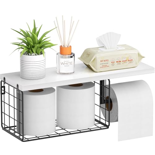 VITVITI Toilet Paper Holder with Shelf, Wall Mounted Toilet Paper