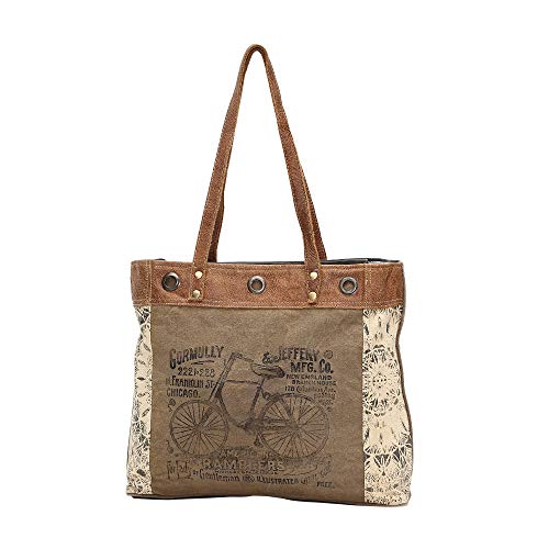Myra Bag Bolso western para mujer de lona y cuero genuino miniatura 4
