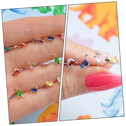Pendientes de dinosaurio pequeños Uonlytech sin molestias para pieles delicadas de niñas 5