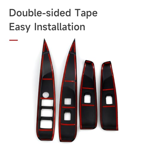 Image of Car Window Lift Cover Trim Carbon Color ABS Decal Sticker Compatible with Toyota Camry XV70 XV80 2018-2026 Accessories - for Without Seat Button ONLY