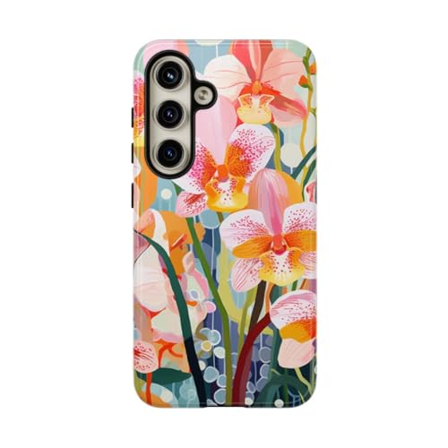 Coque Samsung S24 orchidée colorée rigide et brillante