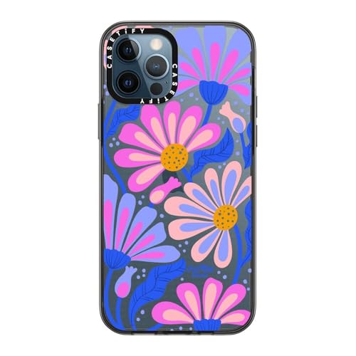 Coque iPhone 12 Pro CASETiFY Compact Noir Transparent design Mystic Daisy antichoc - 4