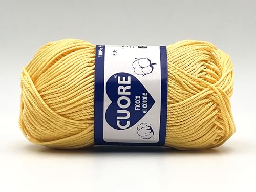 lavabile in lavatrice gomitolo di Cotone fiocco cuore da 40g 100 metri adatta per amigurumi e le vostre creazioni a uncinetto (sole - 408)