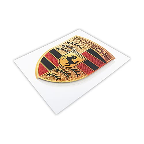 Porsche Crest Sticker Logo (65mm X 53mm) - GT3 RS 4.0/GT2 Style Porsche Emblem Logo Sticker Including Wipe (1) - Image 3