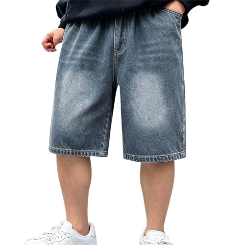 Générique Garçons Short en Denim Été Pantalons Court Baggy Léger Pantalon Jeans 3/4, Bermuda Jeans Garçons Bleu Enfant Mode Denim Pantacourt Streetwear...