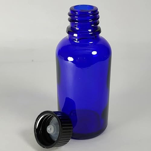 Miniatura 4 de Bioll Botella de vidrio de 1.0 fl oz (1 oz). Botella de aceite esencial con tapa. Para perfume, aromaterapia, frascos de muestra recargables de Azul
