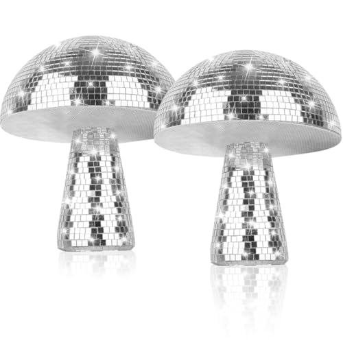 2 Pzs Bolas de Discoteca | Bola de Discoteca de Espejo | Bola de Espejo de Discoteca | Bola Discoteca Decorativa Plateada | Bola de Espejo para Decoración de Tarta y Fiesta, Navidad y San Valentín