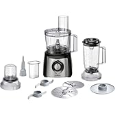Bosch MultiTalent 3 MCM3501M – Robot de cuisine polyvalent avec plus de 50 fonctions – 800 W – Capacité de 2,3 L – Couleur : Noir/Inox brossé