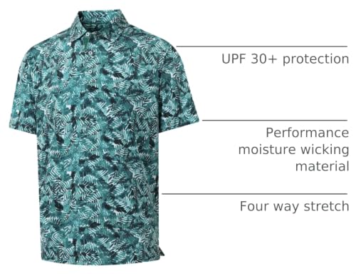 Image of Golf Shirts for Men Dry Fit Short Sleeve Print Performance Moisture Wicking Polo Shirt