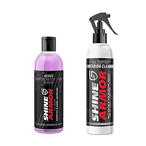 SHINE ARMOR Car Scratch Remover Repair Protection Swirl Remover Polish & Car Interior Cleaner for Vehicle Detailing Restoration All Purpose Solvent for Car Dashboard Seats Upholstery Plastic SHINE ARMOR Car Scratch Remover Repair Protection Swirl Remover Polish & Car Interior Cleaner for Vehicle Detailing Restoration All Purpose Solvent for Car Dashboard Seats Upholstery Plastic