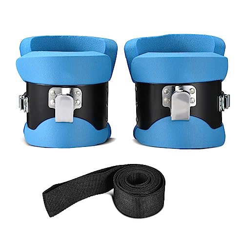 ZGROCK Anti Gravity Inversion Hang Up Boots Inversion Boots Gravity Compression Relief Exercise Recovery with 2 Meter high Intensity Band (Blue)