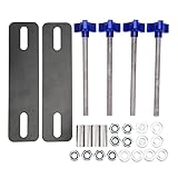 Keenso Traction Board Mounting Pins Adjustable Brackets Set for 4.72 to 6.69in Recovery Tracks, Universal for Off Road Vehicle, Car (Blue
