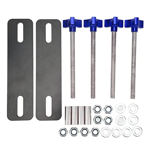 Keenso Traction Board Mounting Pins Adjustable Brackets Set for 4.72 to 6.69in Recovery Tracks, Universal for Off Road Vehicle, Car (Blue