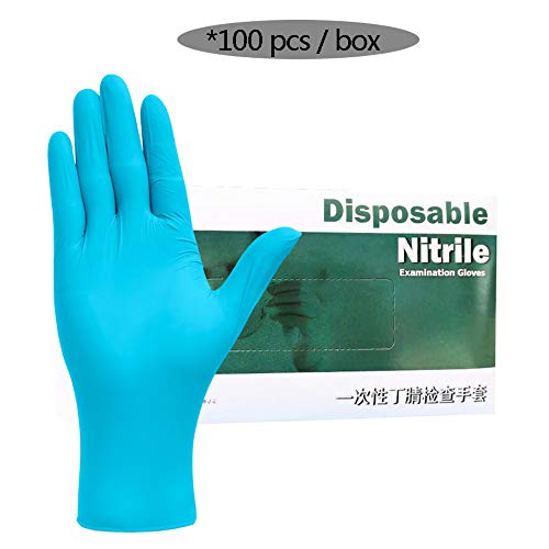 MNSSRN Food Grade Nitrile Gloves, Thick Wear-Resistant Disposable Protective Gloves, Stretch-Resistant Non-Slip Gloves (100 Pcs/Box),L