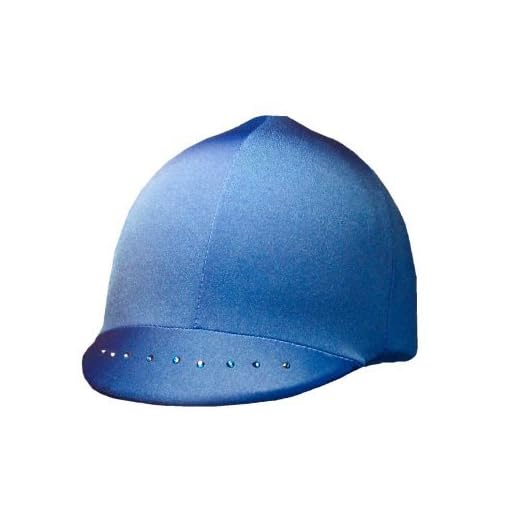 Equestrian Riding Helmet Cover - Royal Blue with Swarovski Crystals