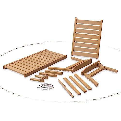 Efurden Chaise Lounge, Poly Lumber Chaise Lounge For Patio And Garden With Adjustable Backrest, Teak Color #TOP5