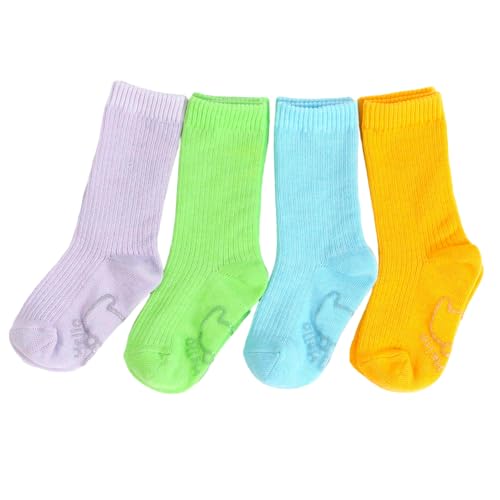 COCOBDOROTHY Melan Pearl Crew Socks for Kids – 4 Pairs Non-Slip, Comfortable, Durable, Made in Korea, Gift Set, Cute Designs