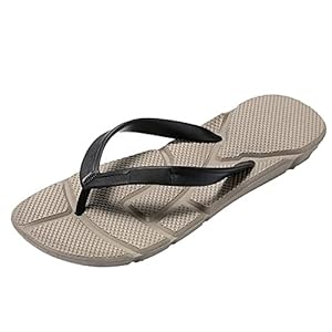 DABEIGOUZTUOXN MENS SLISTERS Zomer mannen slippers outdoor antislip strandschoenen Snel droge savourless flip-flop sandalen gemakkelijk gewicht zachte eva (Color : Khaki, Shoe Size : 43)