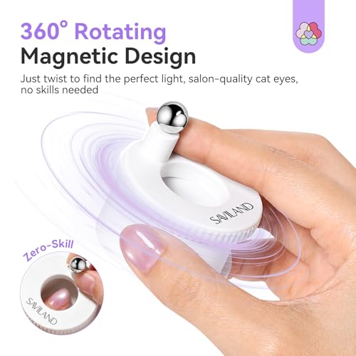 Image of SAVILAND Automatic Cat Eye Magnet for Cat Eye Gel Nail Polish White