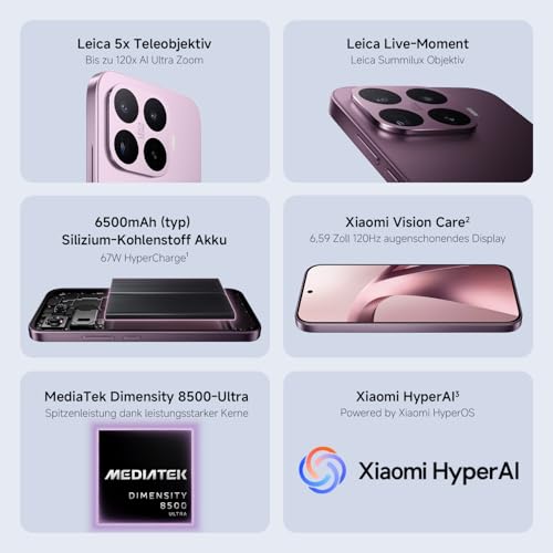 XIAOMI 17T Smartphone 12+256GB, 6500mAh Akku, Leica 5X Telekamera, Schwarz