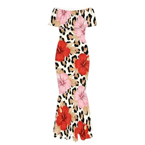 Image of Polynesian for Women S-7XL Off Shoulder Maxi Dress Hawaiian Summer Dresses