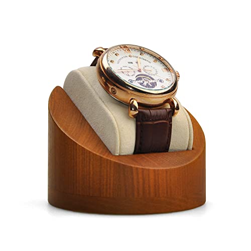 Woodten Solid Wood Single Watch Display Jewelry Watch Showcase Display Stand (Beige)
