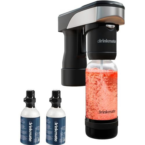 Drinkmate Spritzer Portable Sparkling Water and Soda Streaming Machine | Carbonates Any Drink | Includes Two 3oz CO2 Cartridges + One BPA-Free Bottle