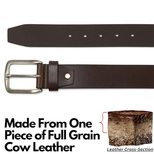 Wise Owl Accessories Leather Belt for Men 38 mm Width Full Grain Harness Western Casual Vintage Cowboy Style4