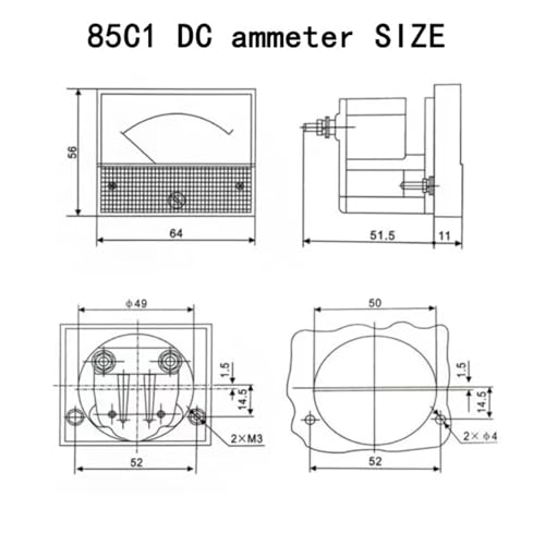Voltmètre CC à aiguille 85C1 pour lecture précise des tensions 450V - 2
