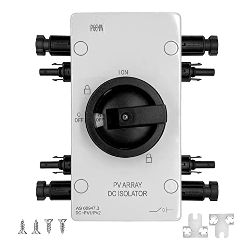 KarlKers IP66 Solar PV DC Quick Disconnect Switch 64 Amp, 1000V Solar Combiner Box, PV Solar Panel...
