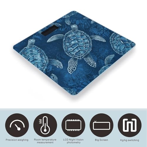 Báscula digital Sea Turtle-Blue para baño peso corporal miniatura 3