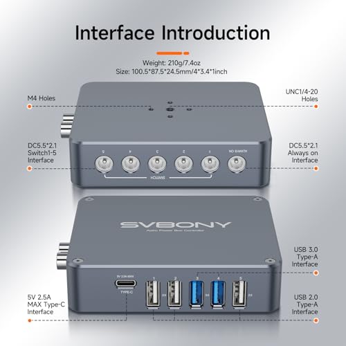 Image of SVBONY SV241 Pro Telescope Power Management Box and Telescope Power Hub Adapter, Hub Remote Control for Astronomy Equipment, Power Adapter with Dovetail Base for Astrophotography