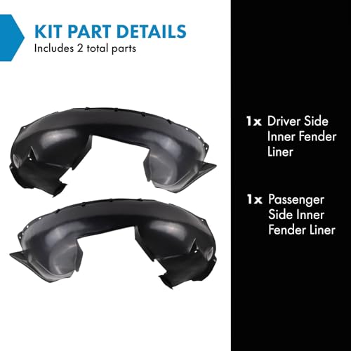 Image of TRQ Inner Fender Liner Set Compatible with 1993-1997 Volvo 850 VO1248101 VO1249101