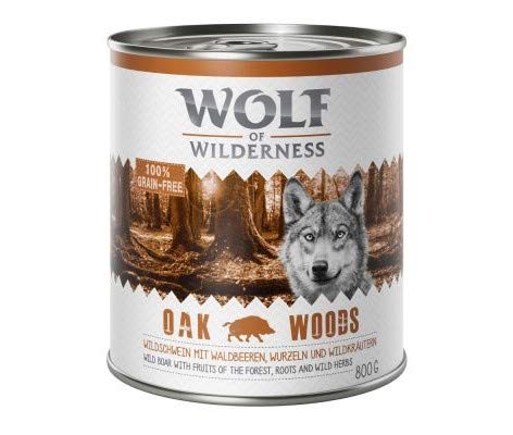 Wolf of Wilderness Adult Classic 6 x 800g Mixed Pack I (Lamb, Duck, Wild Boar) Complete Grain-free Premium Wet Dog Food Wolf Natural Eating Habit Only One Source Animal Protein