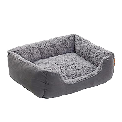 ESTEXO Hundebett Hundekissen Hundekorb Haustierbett Tierbett Hundesofa Dunkelgrau/Grau 60x48x18 cm Cover