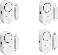 Kit 4 Alarmes Sonoros Magnético para Portas e Janelas, Sensor de Abertura, Instalação com Fita Adesiva, Alimentado por Pilha