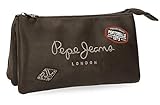 De Joumma Bags Pepe Jeans Duetone Estuche Triple Marrón 22x12x5 cms Piel Sintética