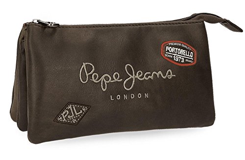 Preisvergleich Produktbild Mäppchen 3 Fächer Pepe Jeans Duetone Braun