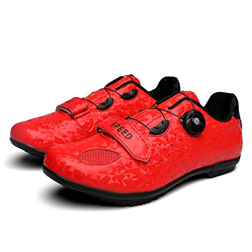 Zapatillas de ciclismo - Zapatillas unisex para bicicleta de carretera y montaa con botones giratorios Zapatillas deportivas asistidas, transpirables y antideslizantes para bicicletas de carrera