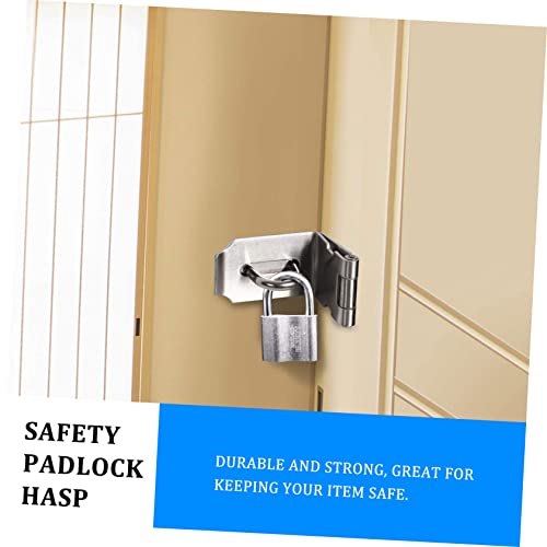 Image of DOITOOL 2pcs Stainless Steel Right Angle Cabinet Hasp Lock Durable Latch Lock for Doors Cabinets Sheds Easy Installation Compact Design