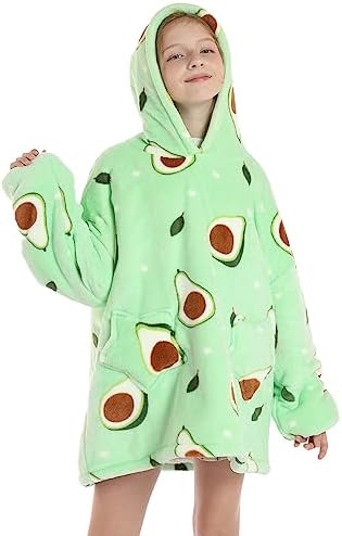 papasgix Kids Blanket Hoodie Fluffy Sweatshirt Blanket with Pocket Cozy Sherpa Hoodie Wearable Blanket for Teens Girls Boys 5 41EZ GDO7PL. AC