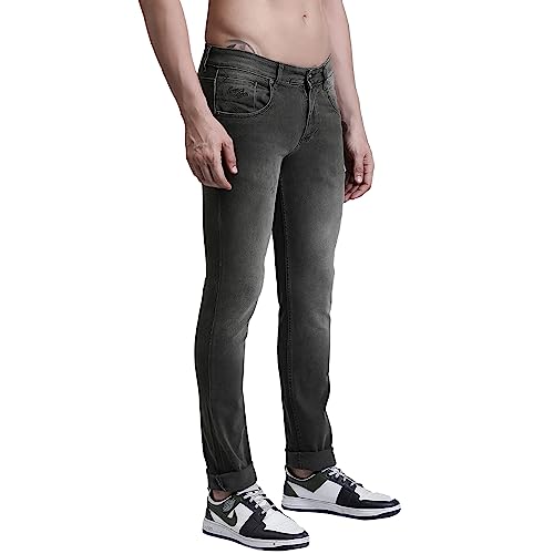 Image of Cantabil Cotton Denim Flat Front Mid Rise Full Length Regular Fit Casual Jeans for Men | Denim for Mens | Mens Full Length Cotton Casual Jeans (P MDNM00417A)