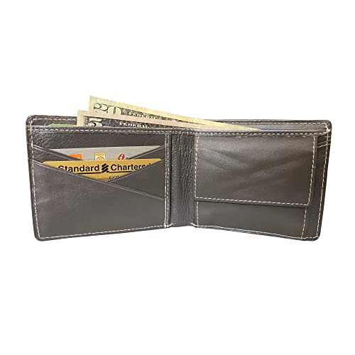 Balona Genuine Leather Anti-Theft Rfid-Blocking 3D Dragon Printed Gifting Bifold Wallet With Detachable Credit Card Case For Men (Coin Pocket - Grey) #TOP2