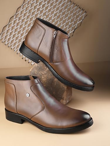 Image of Carlton London Men's Ankle Height Slip On Round Toe Comfortable Boot