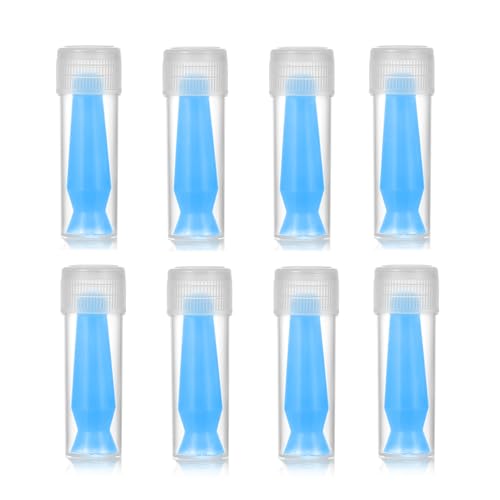AiDor 8 Pack Scleral Lens Inserter Tool Ventless Contacts Inserter Applicator for Hard Contact Lenses RGP & Prosthetic Eyes Individual Container Easy to Use Blue
